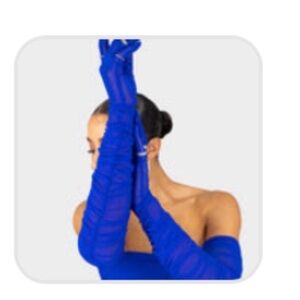 Lips + Honey Fia Ruched Colbalt Blue Gloves Women